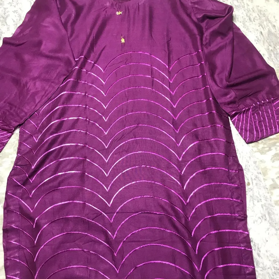 Purple Embroidered Kurta Set for Women - Image 2