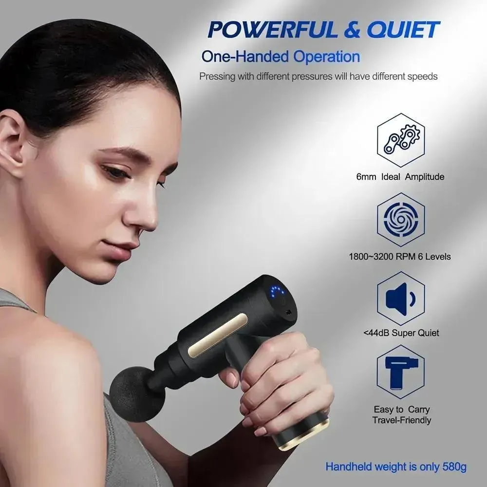 Blue Idea Professional Massager Gun Blue Mini Adjustable Speed - Image 5