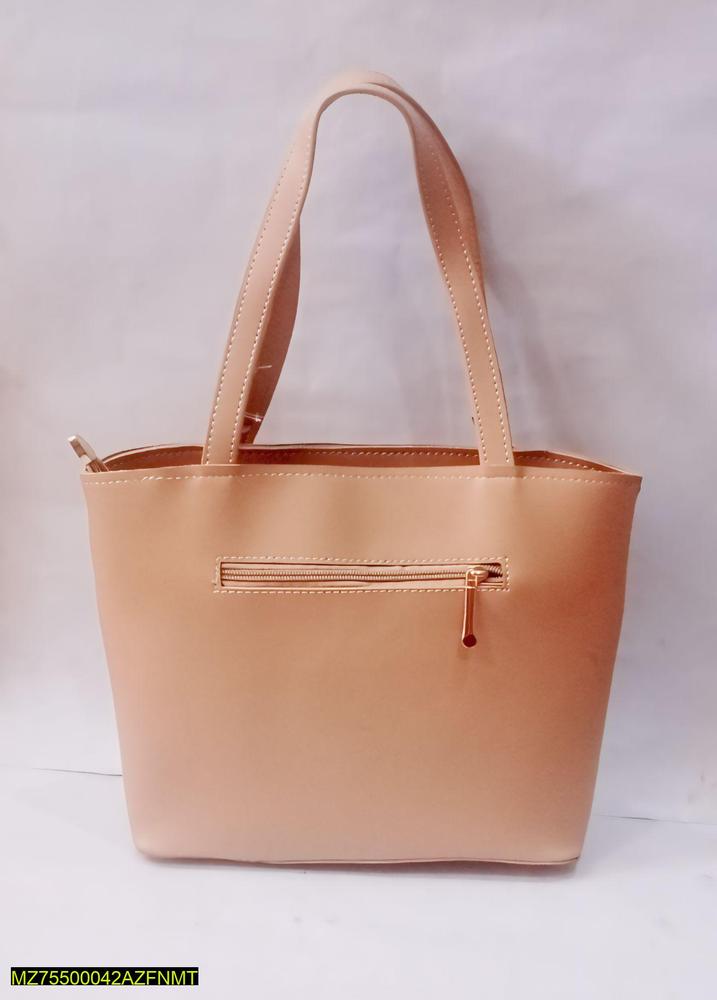 Women's PU Leather Shoulder Bag 15x11" Plain - Image 3