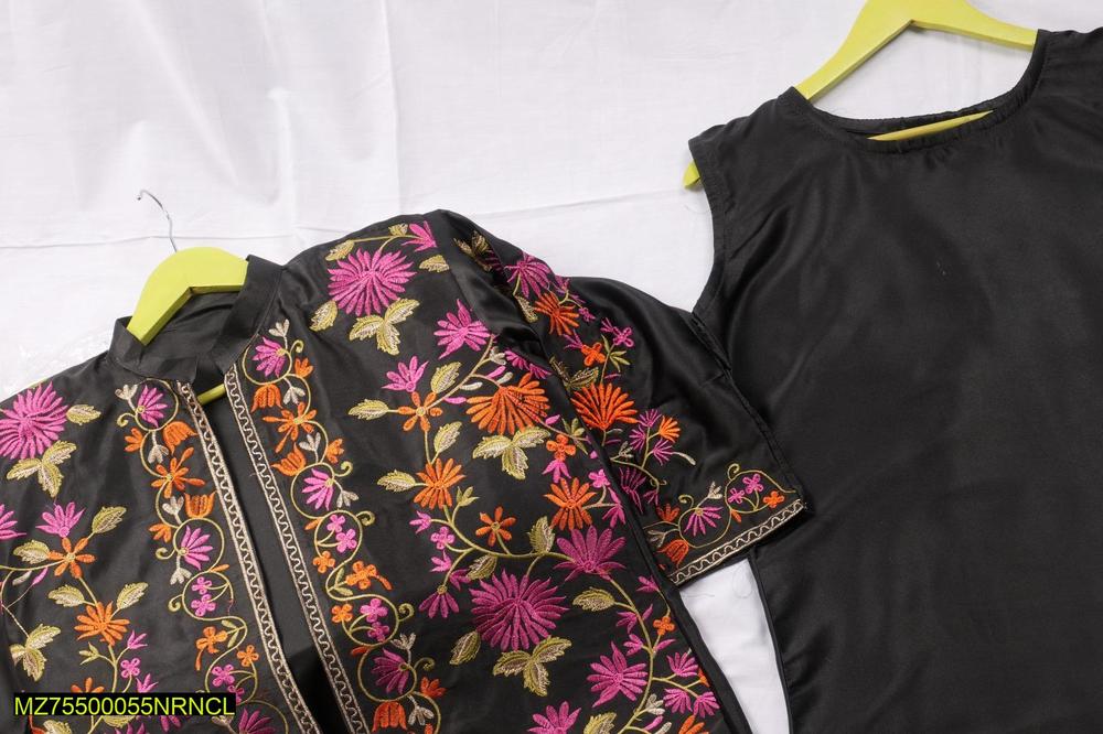 Stitched Gown Suit Shamoz Silk 3-Piece Set - Image 2