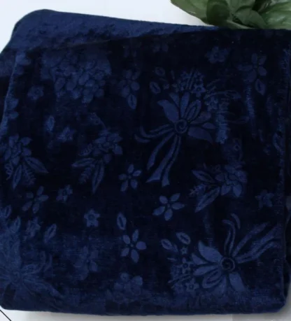 Velvet Floral Suit Navy Blue