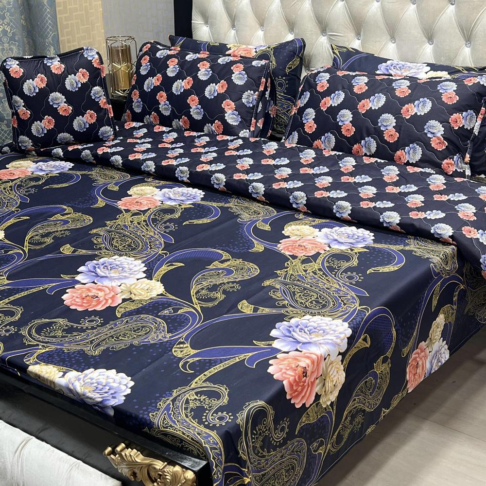 Double Bed Cotton Salonica Floral Paisley Comforter Set