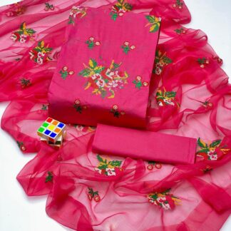 Pink Chikankari Cotton Lawn 3-Piece Suit for Eid
