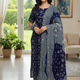 Stylish Printed Linen 3-Piece Suit for Women