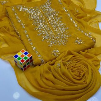 Hand Embroidered Chiffon Suit for Bakra Eid Winter Wear