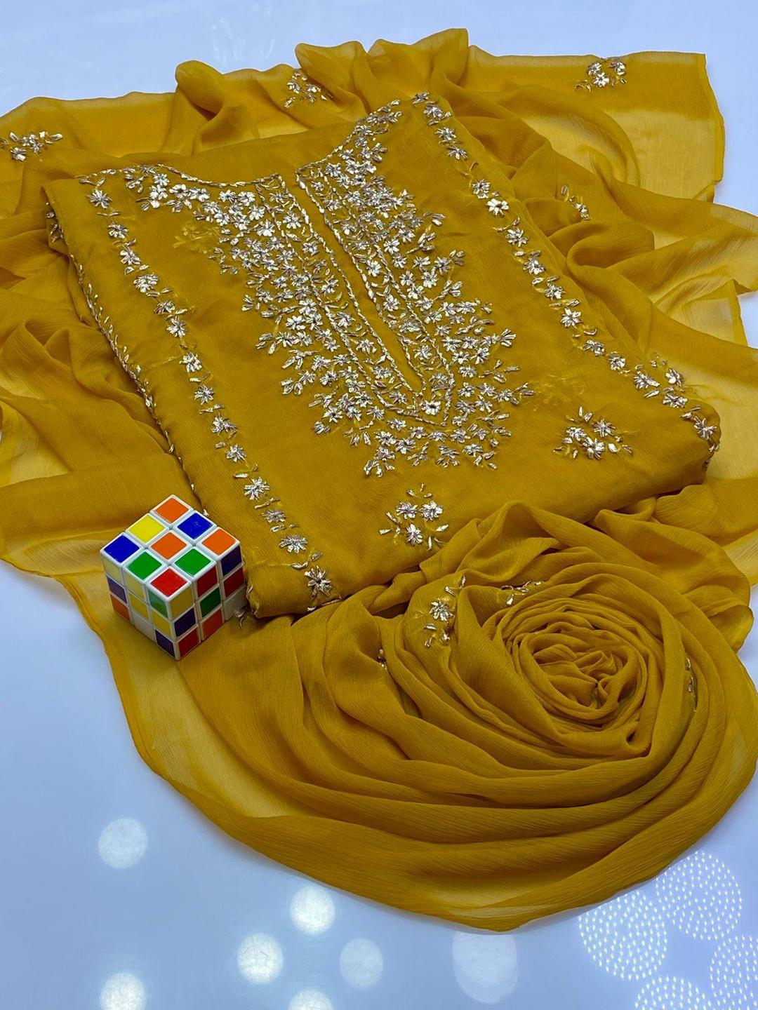 Hand Embroidered Chiffon Suit for Bakra Eid Winter Wear