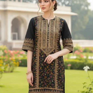 Black Sequin Embroidered 2-Piece Wedding Suit for Women