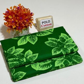 Green Leaf Print Polo Cotton Suit for Summer