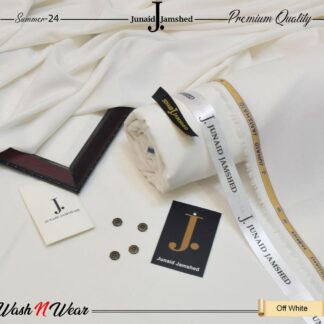 Men's Off White Wash N Wear Plain Suit with 8 Buttons