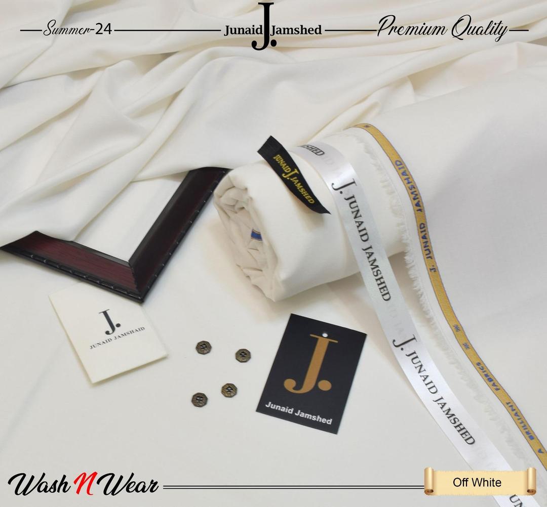 Men's Off White Wash N Wear Plain Suit with 8 Buttons