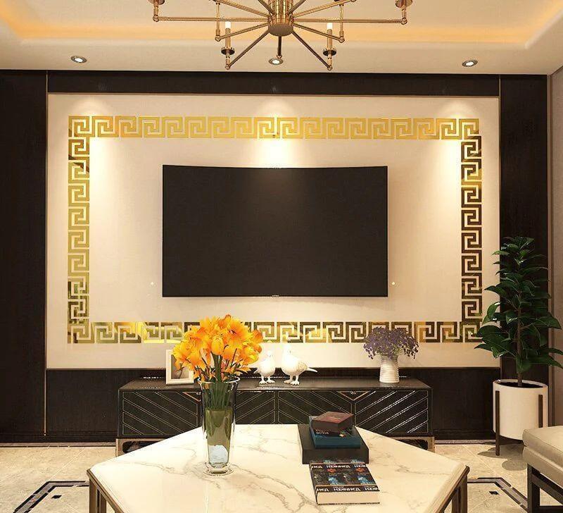 Golden Acrylic Wall Stickers Modern Abstract Design - Image 3