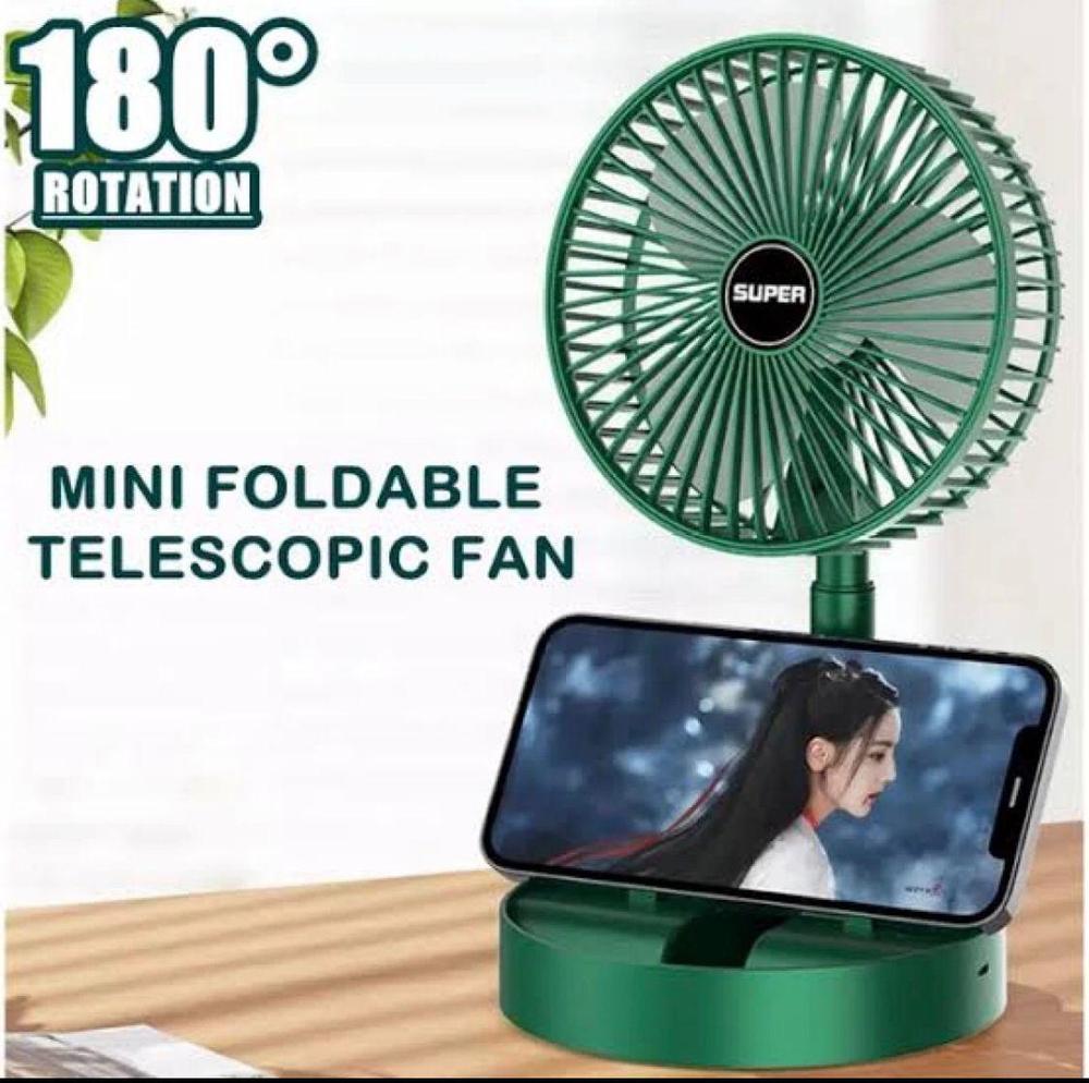 Portable Rechargeable Fan Green ABS 6-8Hr - Image 4