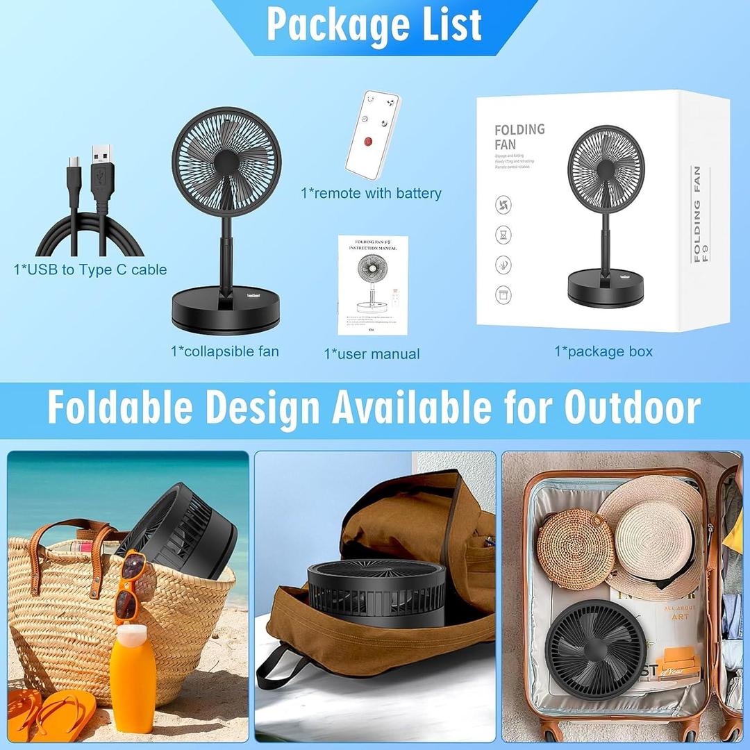 Portable Foldable Green Fan 20W Outdoor Use - Image 2