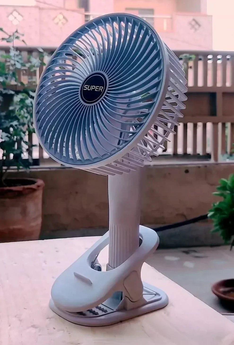 Rechargeable White Compact Fan for Hot Weather