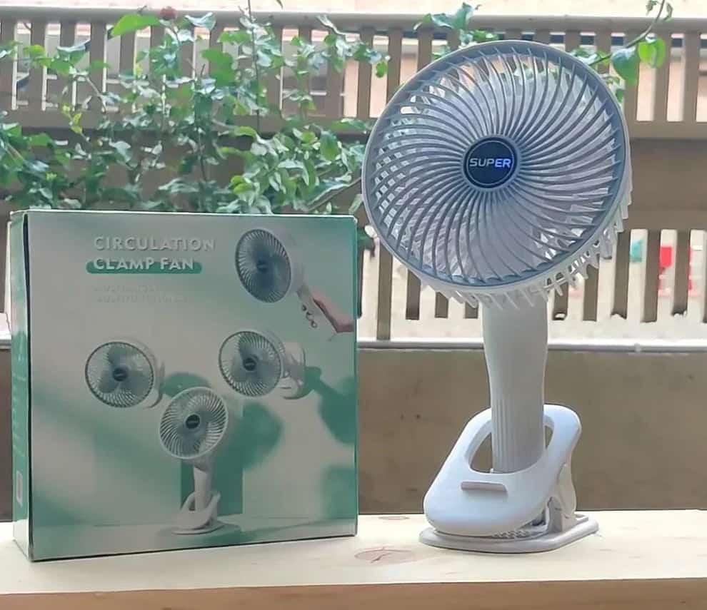 Rechargeable White Compact Fan for Hot Weather - Image 2