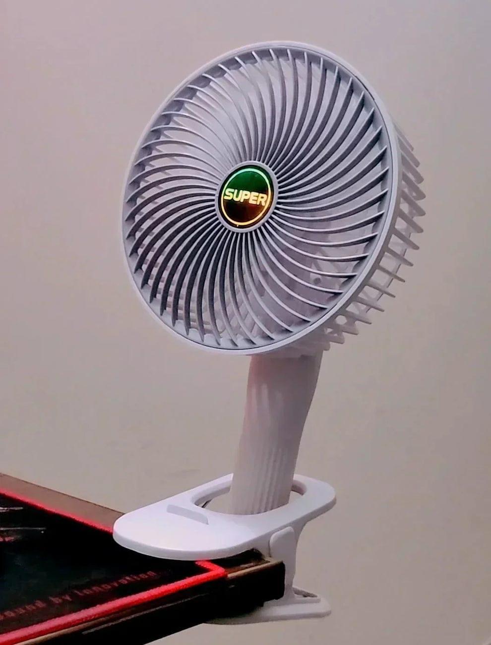 Rechargeable White Compact Fan for Hot Weather - Image 3