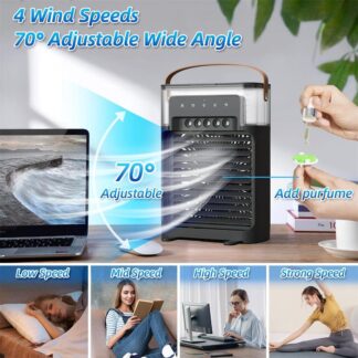Mini Air Cooler 4 Wind Black ABS 70F