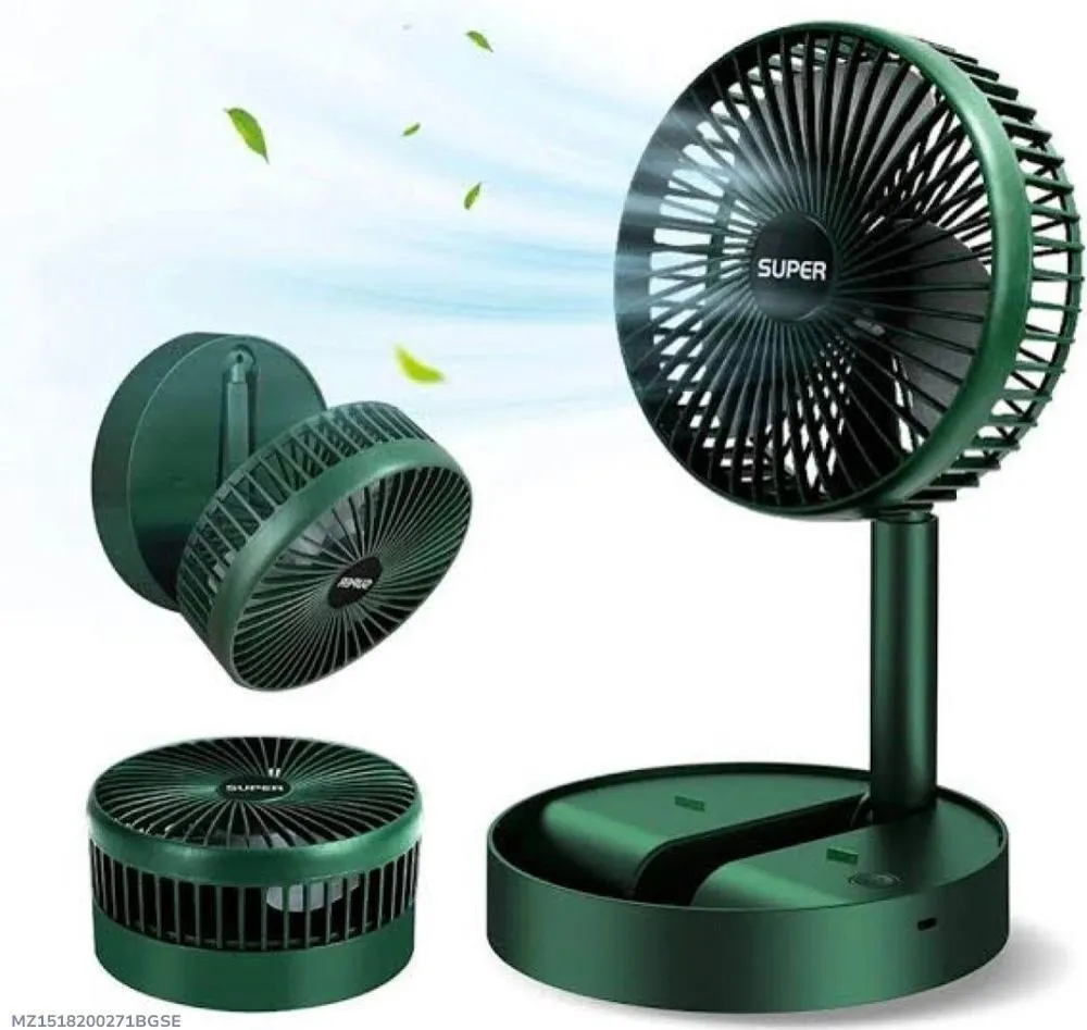 Rechargeable Green Foldable Fan for Home Office - Image 5