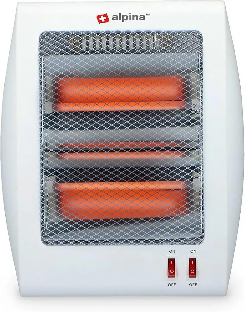 White Stainless Steel Electric Heater 3-Tier Compact