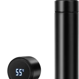 Digital Temp Water Bottle 50ml Black Stainless Steel