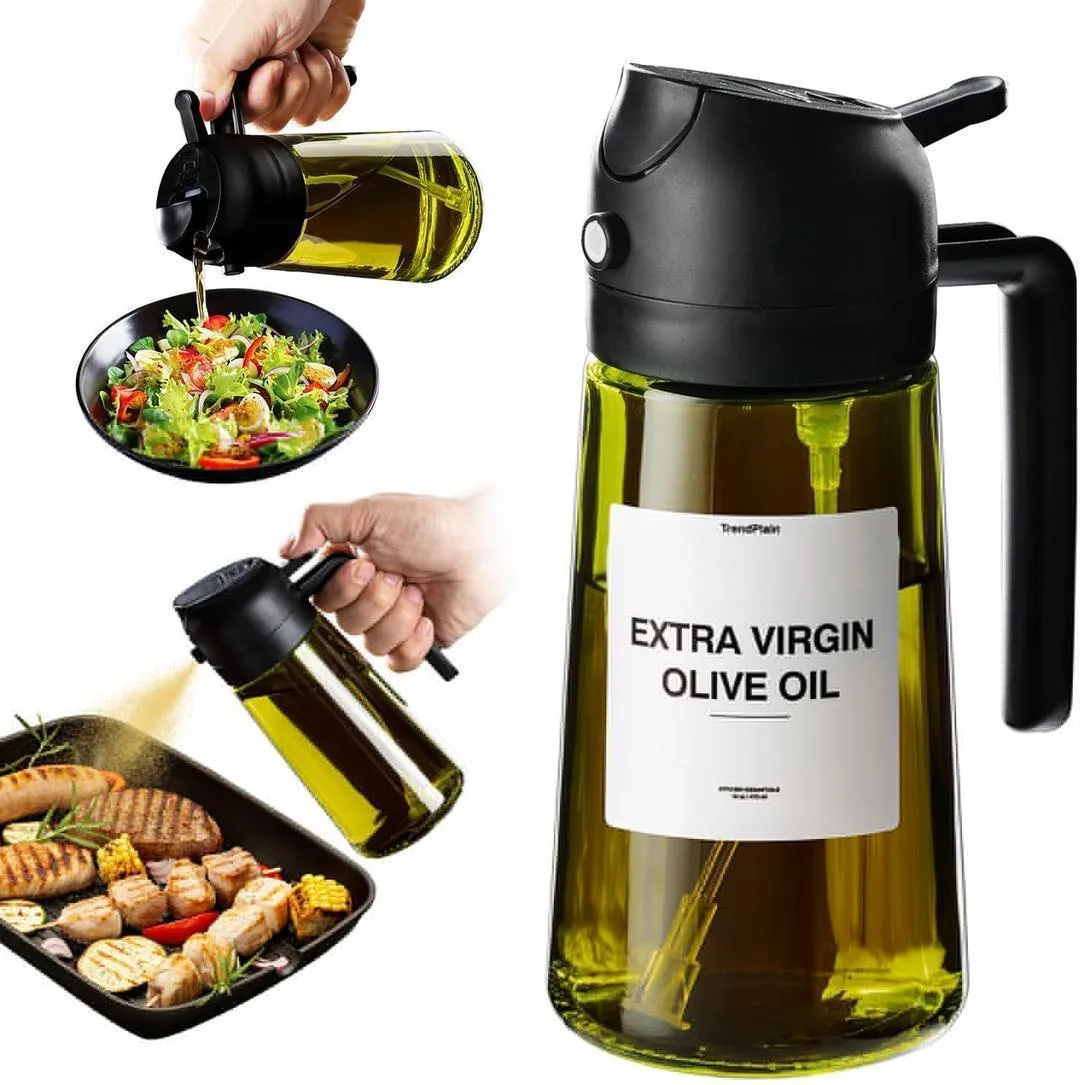 Extra Virgin Olive Oil Dispenser Glass Bottle 50ml Black
