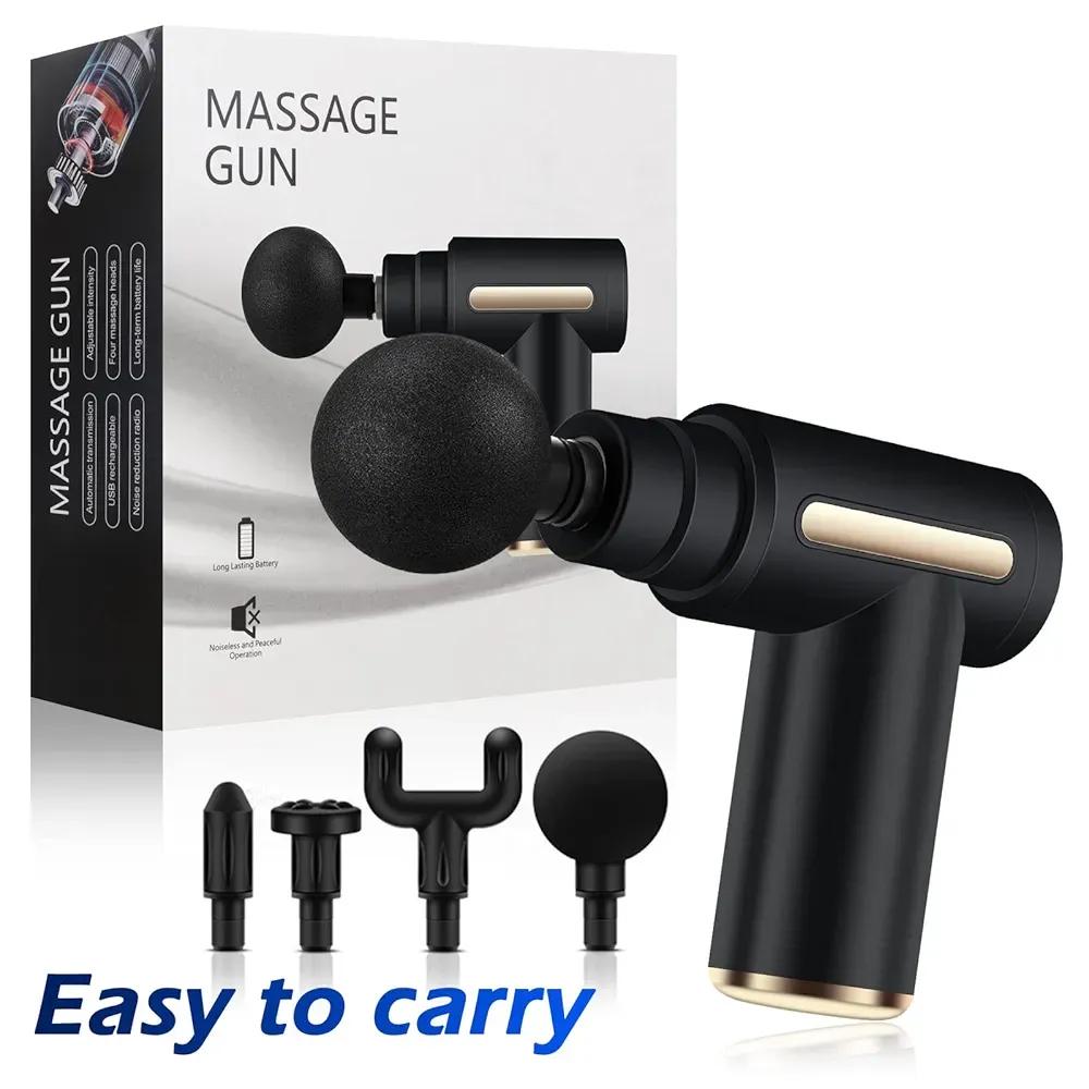 Portable Rechargeable Massage Gun Black ABS