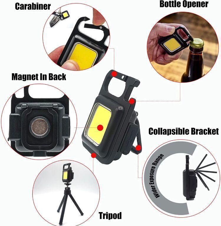 Rechargeable Keychain Light with Magnetic Base & USB-C - Image 6