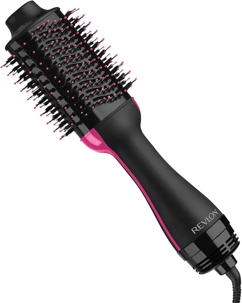 Premium Hair Dryer Brush Fast Drying ABS Plastic Black Pink
