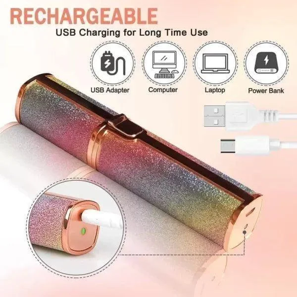 Rechargeable Eyebrow Trimmer for Women with LED Light & Cleaning Brush - Image 2