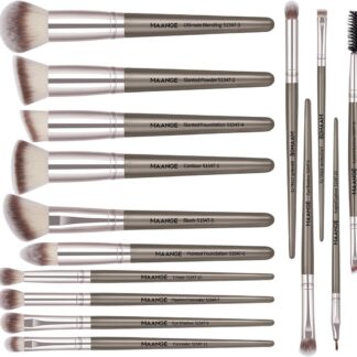 15 Pcs ABS Plastic Makeup Brushes Set for Blending & Contouring