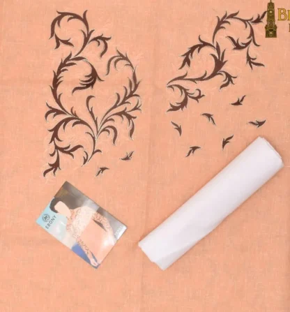 Peach Cotton Embroidered Suit for Eid Wedding
