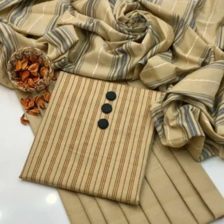 Khaadi Printed Shirt Set Yellow 3 Pcs