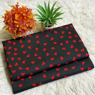 Black Red Heart Printed Suit for Women