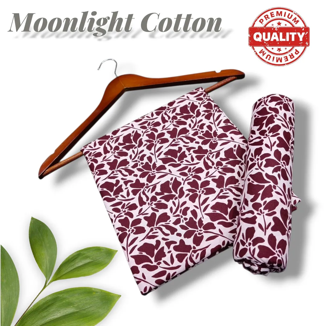 Women Maroon Printed 2-Piece Unstitched Suit - Image 2