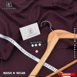Men's Maroon Wash & Wear Plain Suit All Season
