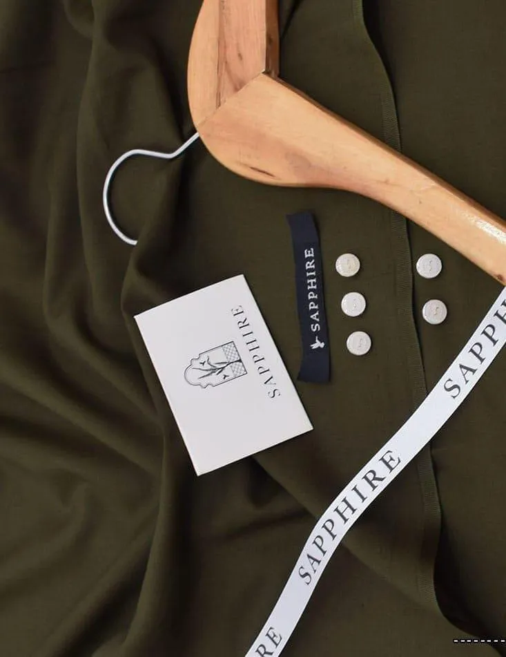 Men's Olive Green Wash N Wear Suit Premium Quality - Image 2