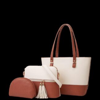 Modern Leather Handbag - White, Elegant Finish