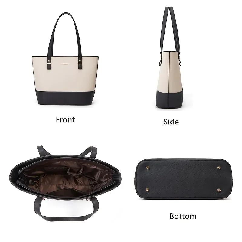Modern Leather Handbag - White, Elegant Finish - Image 3