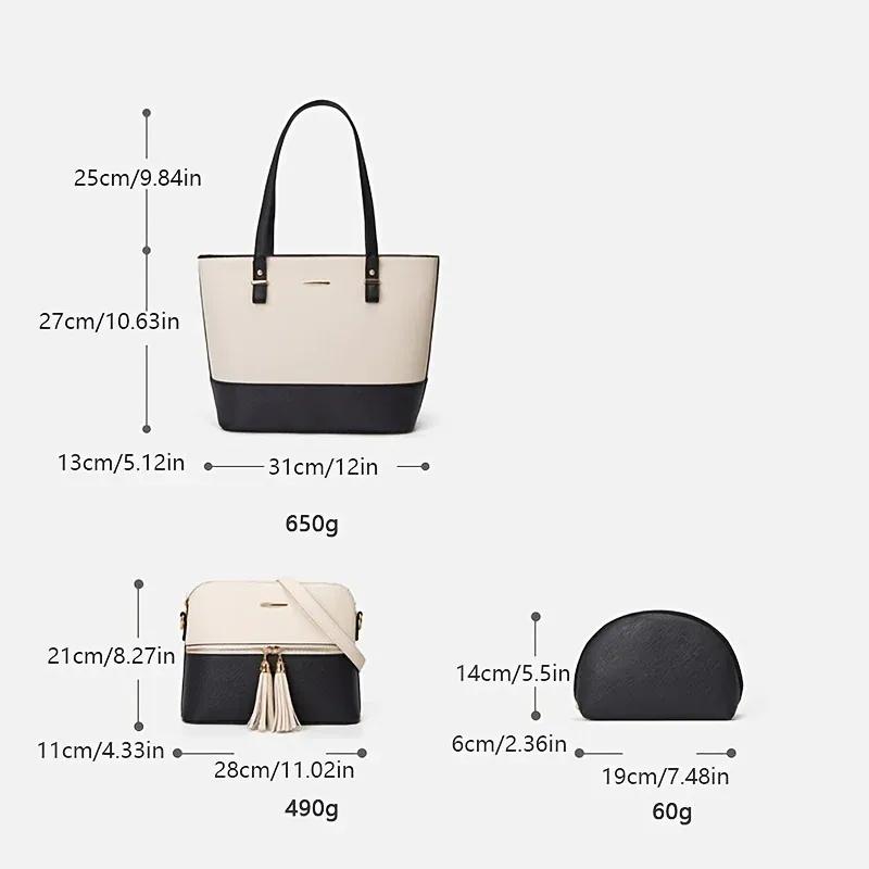 Modern Leather Handbag - White, Elegant Finish - Image 4