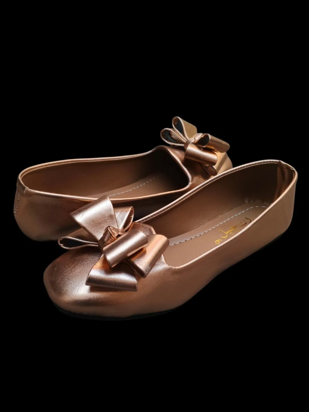 Women's Gold Bow Flat Pumps Size 6-11 - Image 5