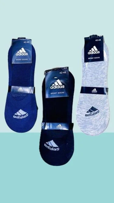 Adidas Sport Socks Pack of 3 Cotton Navy Black Grey