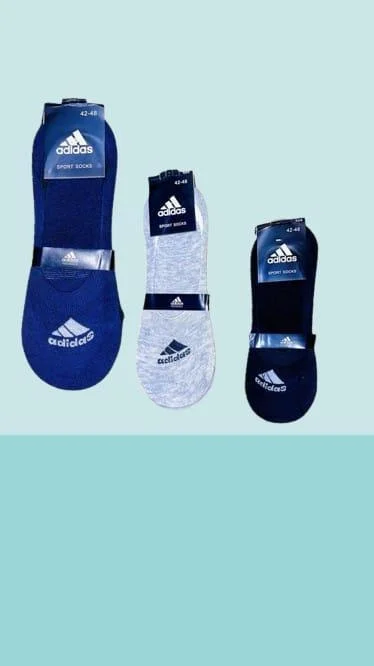 Adidas Sport Socks Pack of 3 Cotton Navy Black Grey 2