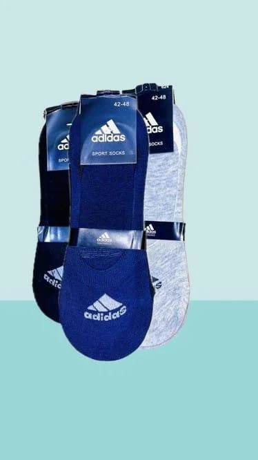 Adidas Sport Socks Pack of 3 Cotton Navy Black Grey 4