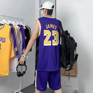 Buy Men Basketball Jersey No.23 Purple Yellow Plus Size Online in Pakistan