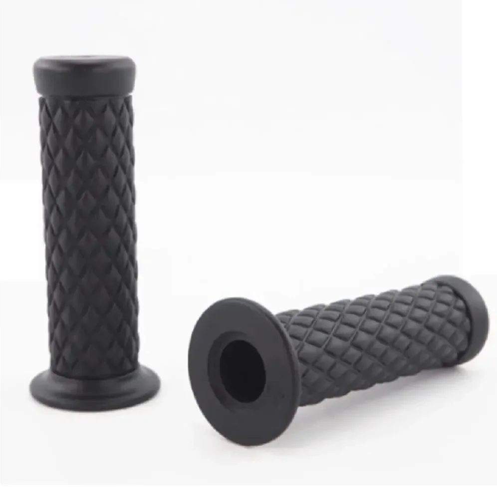 Cafe Racer Handlebar Grips Black Diamond Rubber Grip 4