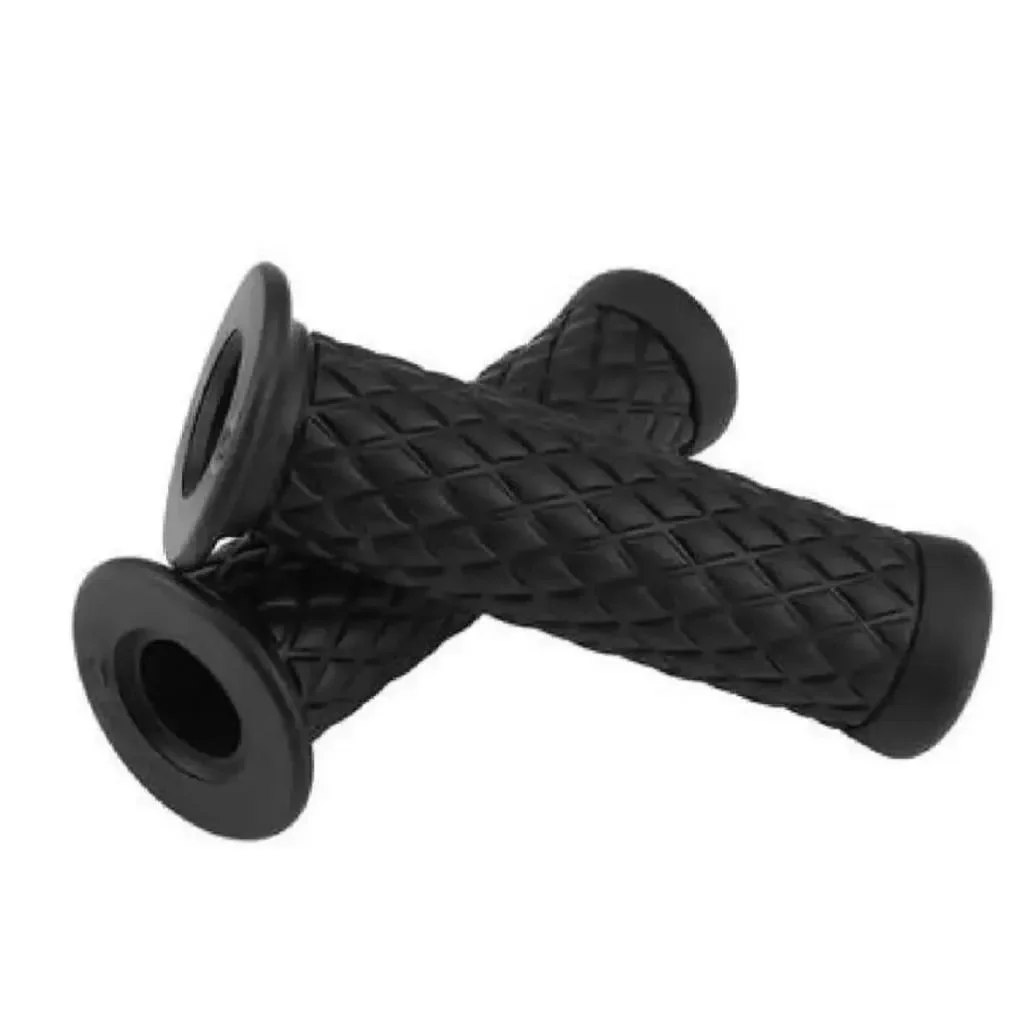 Cafe Racer Handlebar Grips Black Diamond Rubber Grip 5