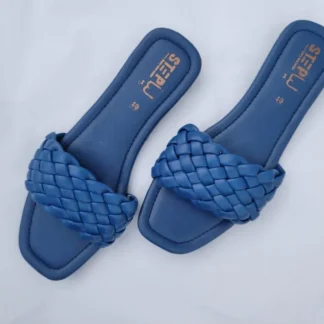 Elegant Blue Rexine Slippers for Women