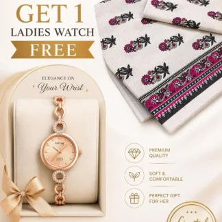 Ladies Suit with Free Watch & Printed Design