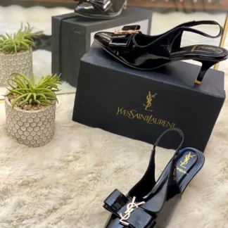 Lightweight Black Rexine Heels for Women