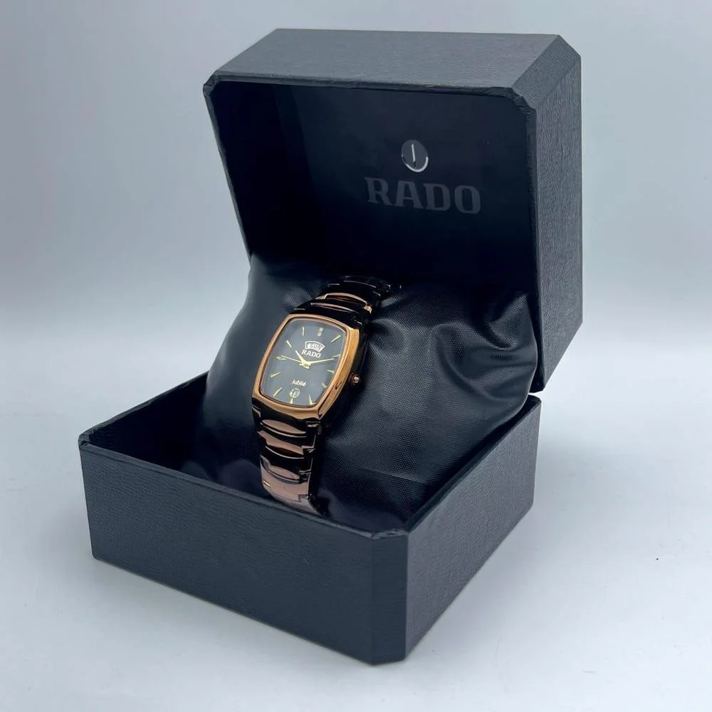 Men's Stainless Steel Watch Black Gold Quartz 3